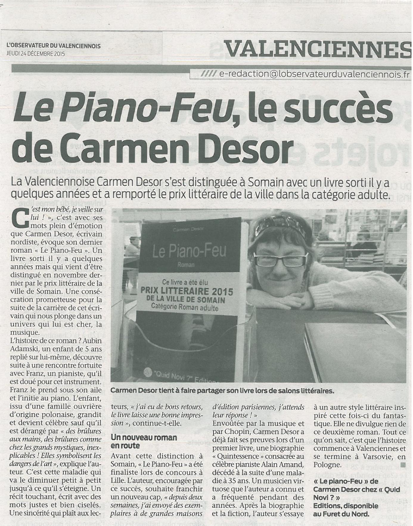 Article observateur du valenciennois du 24 de cembre 2015