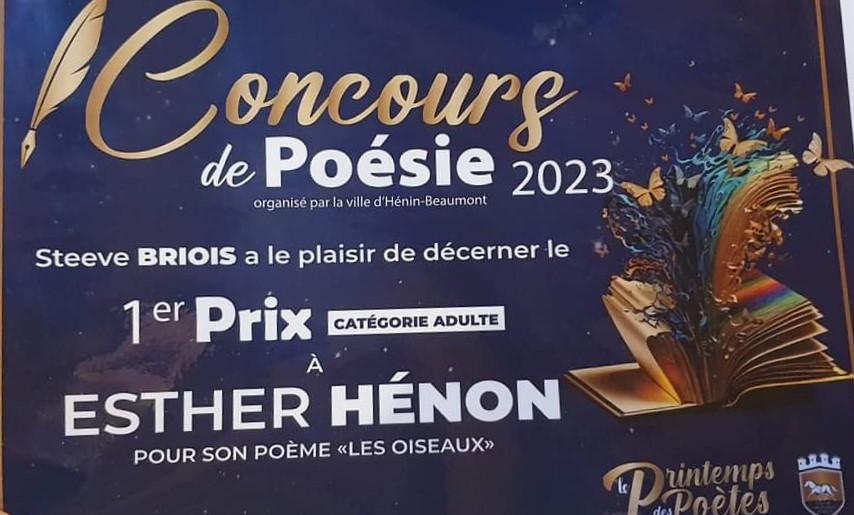 Prix 2023 printemps des poetes henin henon